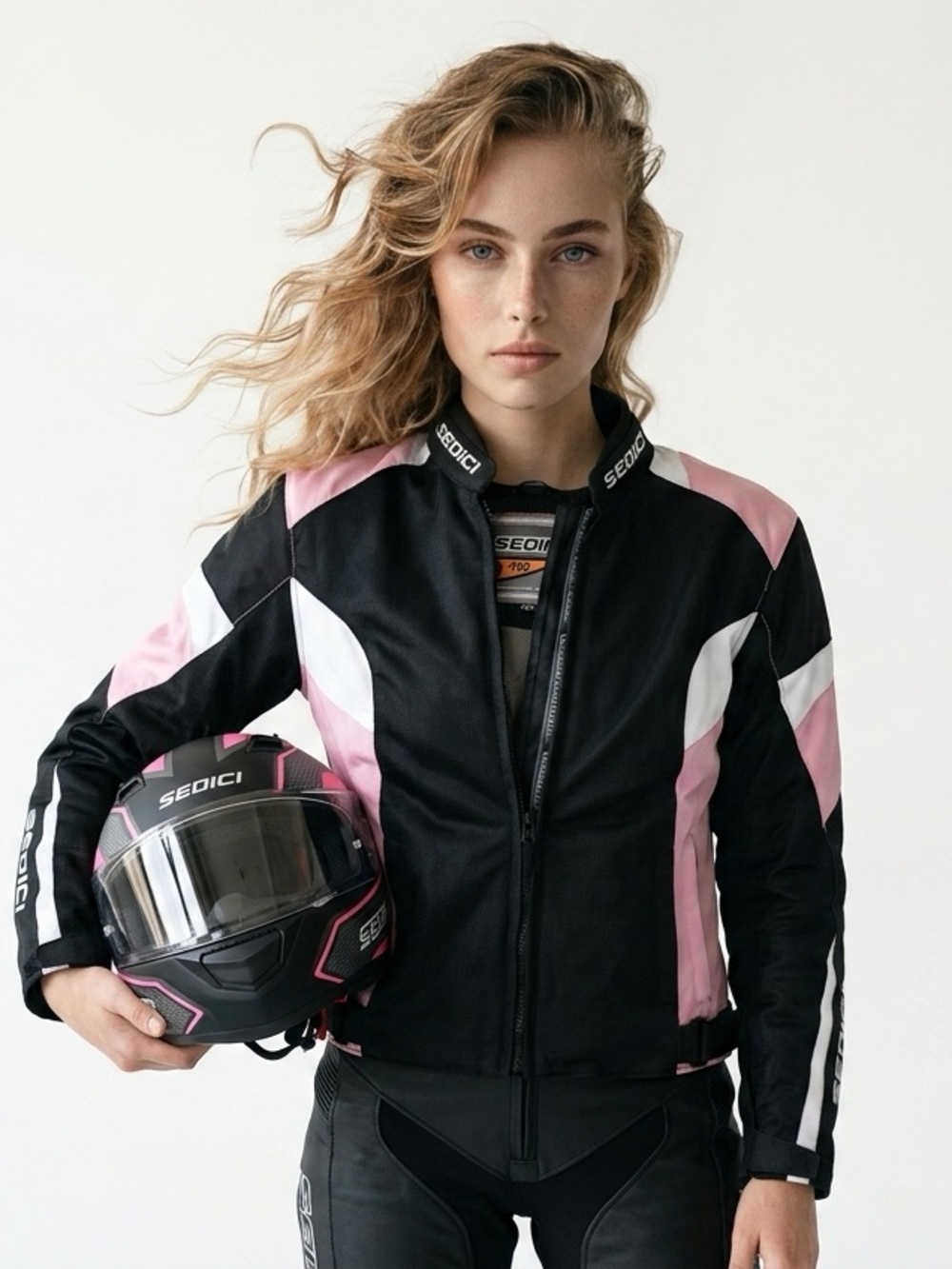 SeiDi Women's Black and Pink Utility Motorcycle Jacket